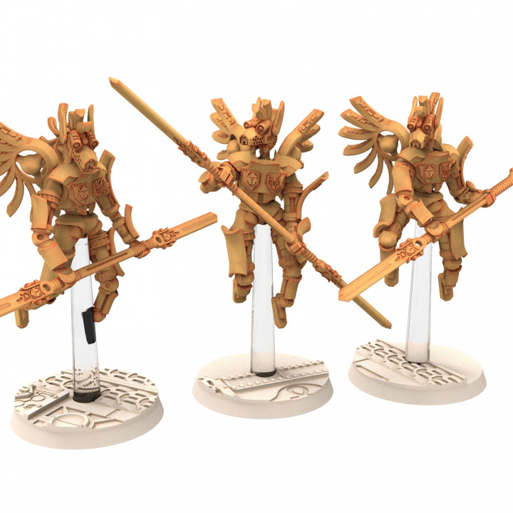 Cinan - Anubis - Akhet - Tjehenet : Assault, Battle Drone, space robot guardians of the Necropolis, modular posable miniatures image
