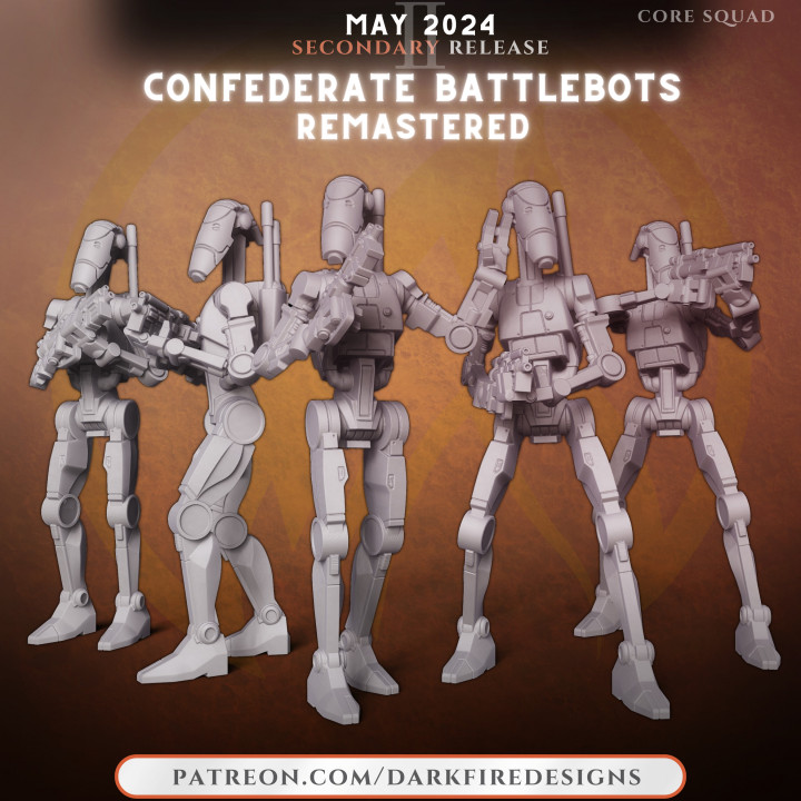 3D Printable Battle Bot Squad (Redux) by Dark Fire Designs