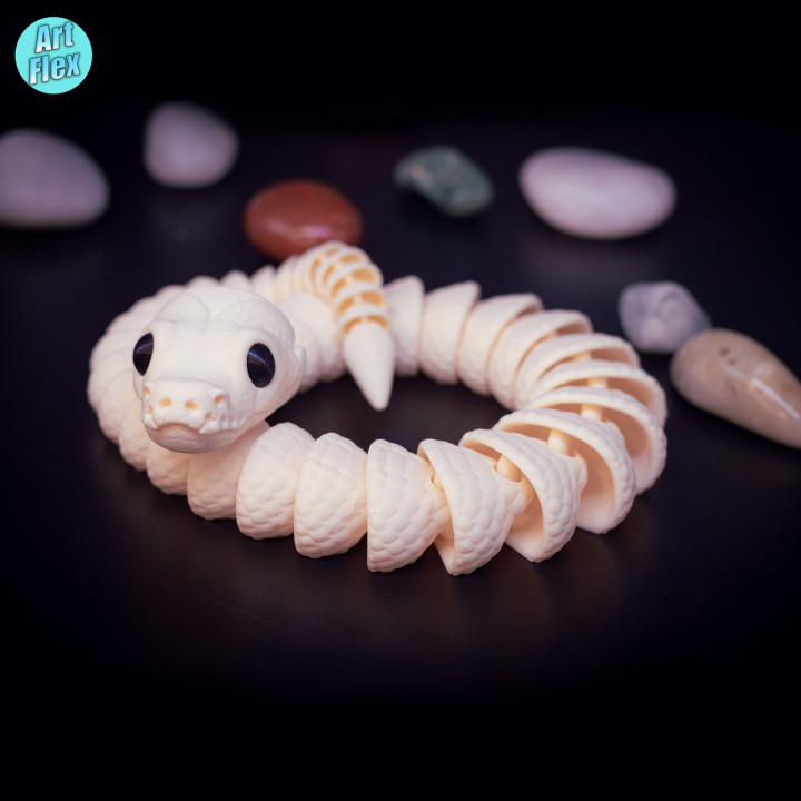 3D Printable Articulated Ball Python STL and 3MF by ArtFlex