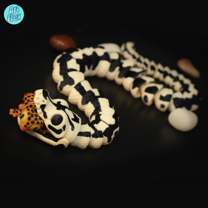3D Printable Articulated Ball Python STL and 3MF by ArtFlex
