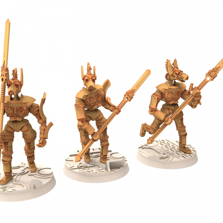 Cinan - Anubis - Akhet - Zat: Assault, Battle Drone, space robot guardians of the Necropolis, modular posable miniatures image