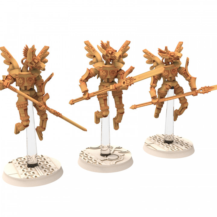 Cinan - Anubis - Akhet - Zat: Assault, Battle Drone, space robot guardians of the Necropolis, modular posable miniatures image