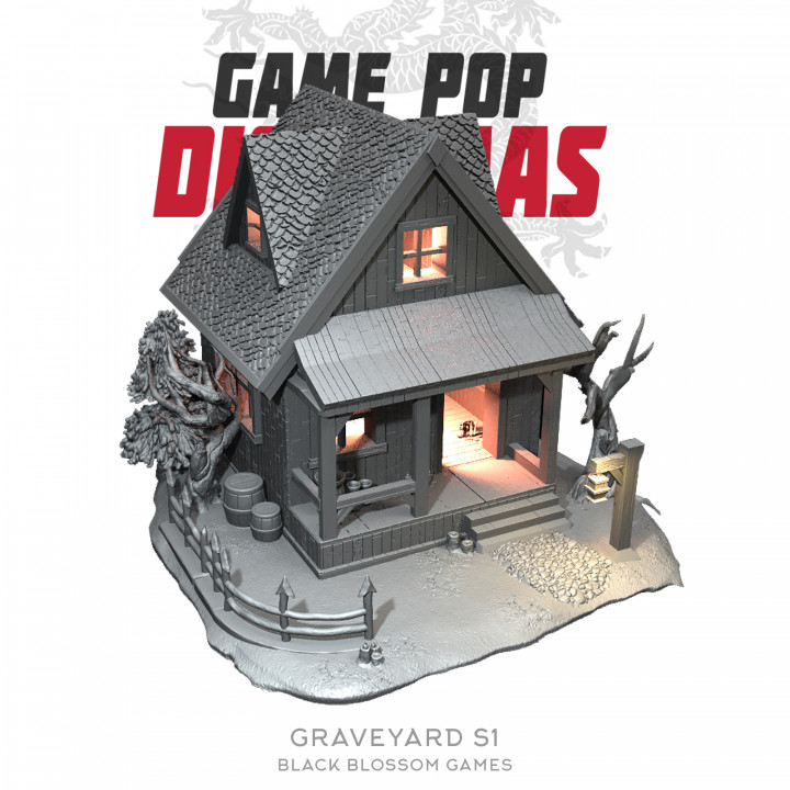 3D Printable DRM020 Graveyard S1 Diorama :: Game Pop Dioramas :: Black ...