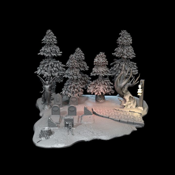 DRM020 Graveyard S2 Diorama :: Game Pop Dioramas :: Black Blossom Games image
