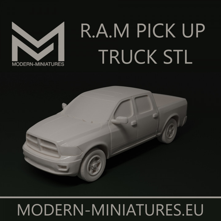 3D Printable RAM Pick Up Truck by ModernMiniatures.eu