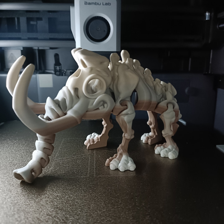3d print of flexi factory skeleton mammoth by stuartneedham