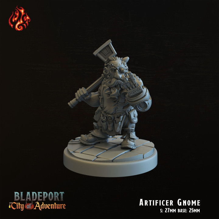 3D Printable Gnome Artificer & mechanical Spider by Crippled God Foundry