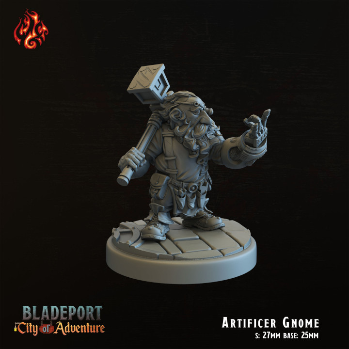 3D Printable Gnome Artificer & mechanical Spider by Crippled God Foundry