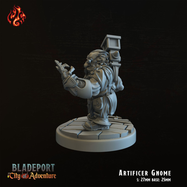 3D Printable Gnome Artificer & mechanical Spider by Crippled God Foundry