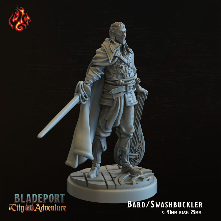 3D Printable Bard - Swashbuckler by Crippled God Foundry