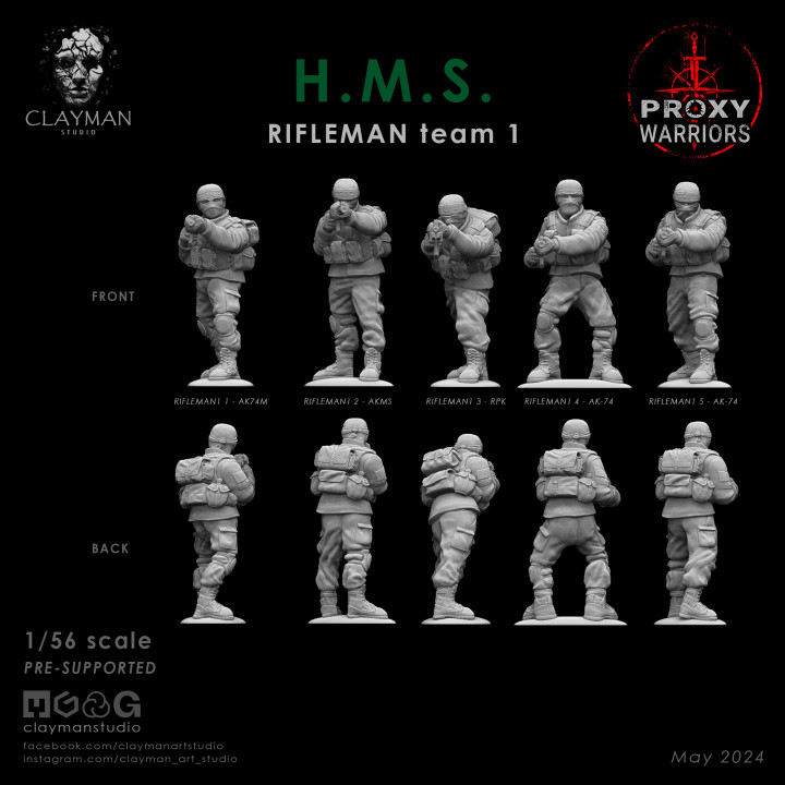 HMS RIFLEMAN Team 1 – 1/56 scale image