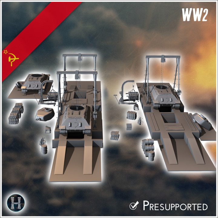 Assembly or repair lines of Soviet T-34 tanks with spare parts (3) - Soviet army WW2 Second World East front Ostfront RPG Mini Hobby image