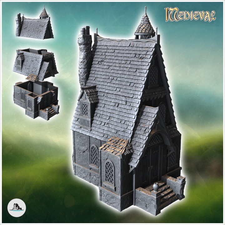 Medieval village pack No. 7 - Medieval Gothic Feudal Old Archaic Saga 28mm 15mm RPG image