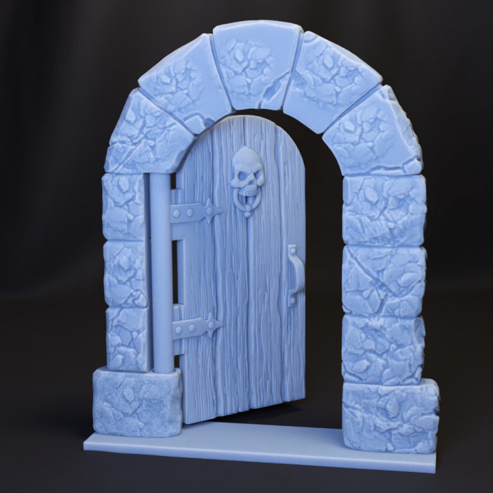 3D Printable Table-Top Terrain Articulated Dungeon Door by kurt