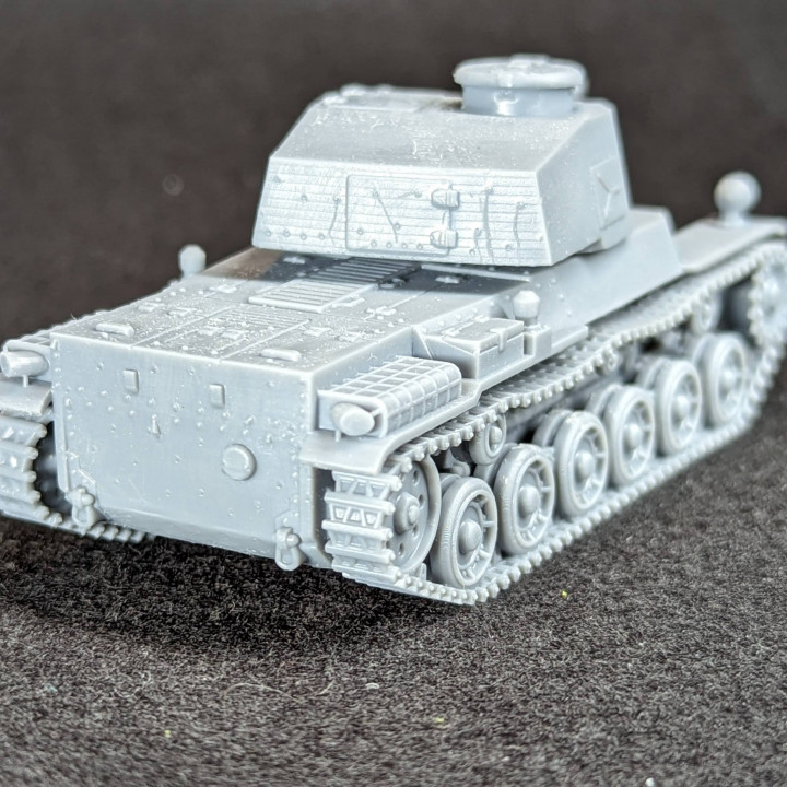 3D Printable Type 3 Medium Tank Chi-Nu + 2 Tankmen (Japan, WW2) by