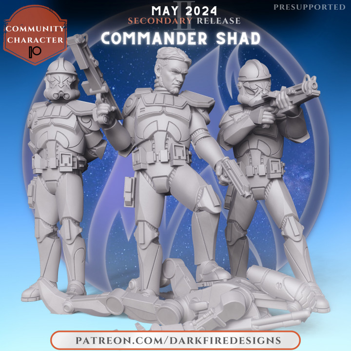 3D Printable Community Character: Commander Shad by Dark Fire Designs
