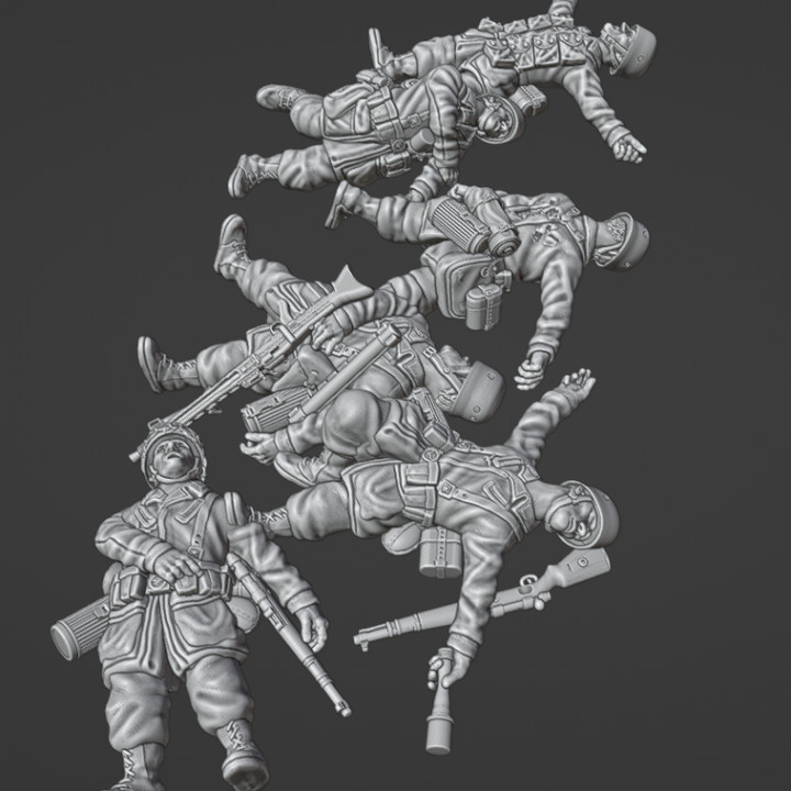 28mm Fallschirmjager casualties set 2