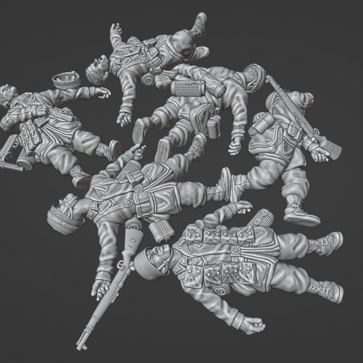 28mm Fallschirmjager casualties set 1