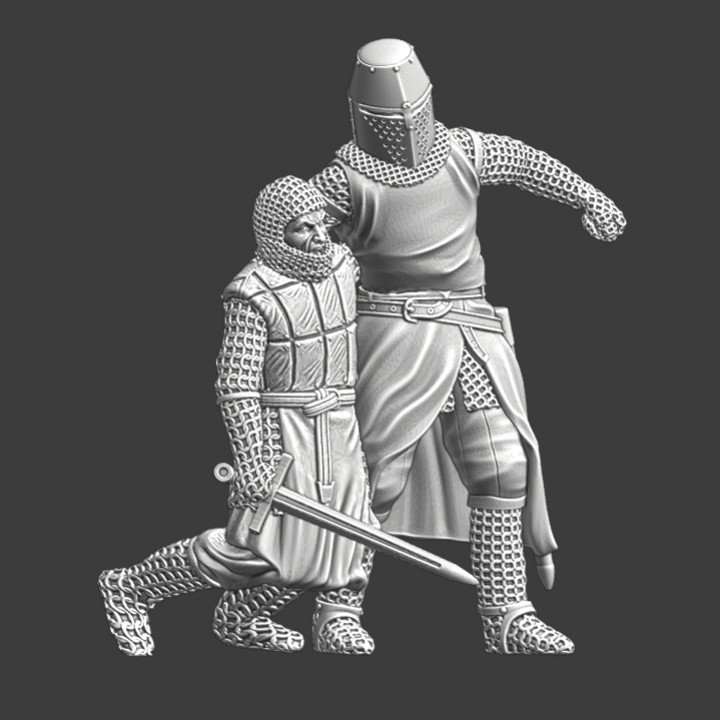 3D Printable Medieval knight helping wounded crusader brother by ...