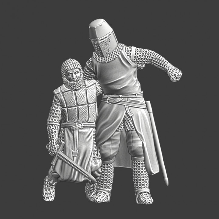 3D Printable Medieval knight helping wounded crusader brother by ...