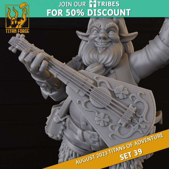 Satyr Male Bard - RPG Hero Character D&D 5e - Titans of Adventure Set 39 image