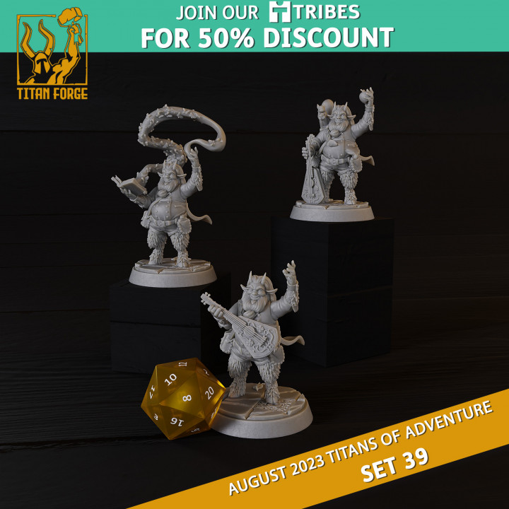 Satyr Male Bard - RPG Hero Character D&D 5e - Titans of Adventure Set 39 image