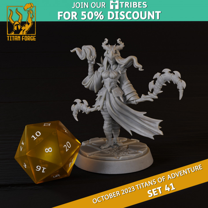 3D Printable Human Female Warlock - RPG Hero Character D&D 5e - Titans ...