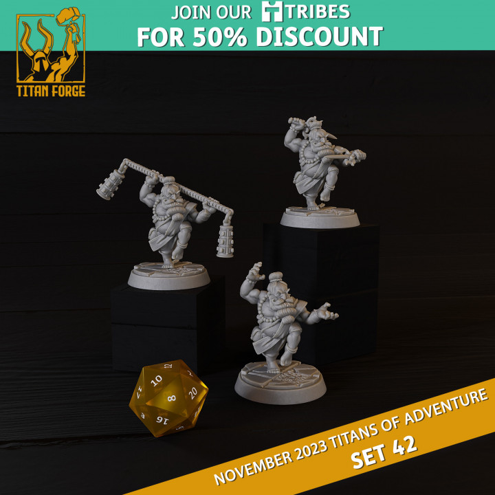 3D Printable Dwarf Male Monk - RPG Hero Character D&D 5e - Titans of ...