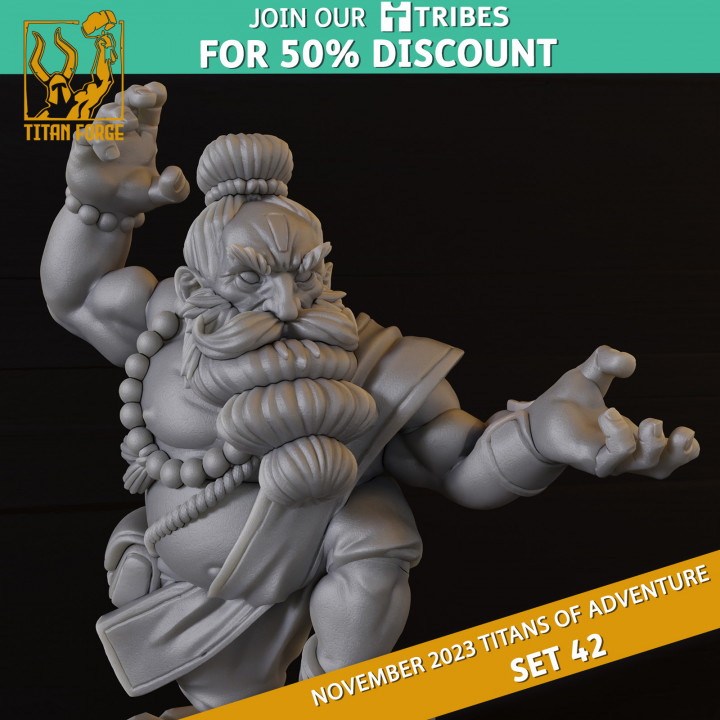 3D Printable Dwarf Male Monk - RPG Hero Character D&D 5e - Titans of ...