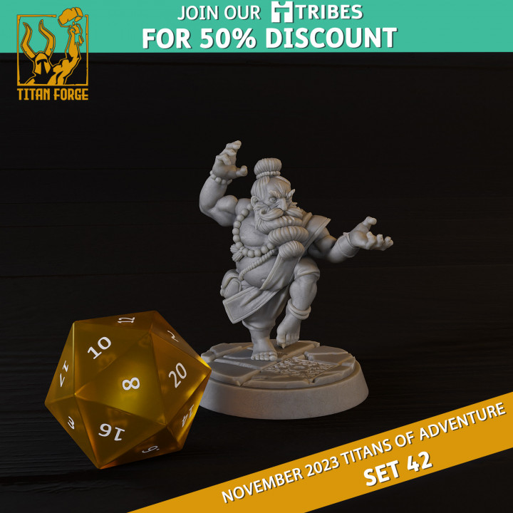 3D Printable Dwarf Male Monk - RPG Hero Character D&D 5e - Titans of ...