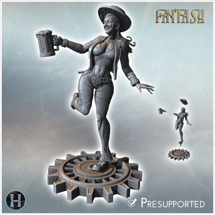 Sexy woman dancing with pint of beer in hand and hat (11) - NSFW Girl Sexy Collectible Hentai RPG Hot Miniatures Female Tabletop