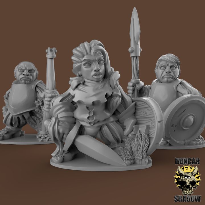 3D Printable Support Free Halflings by Duncan Shadow