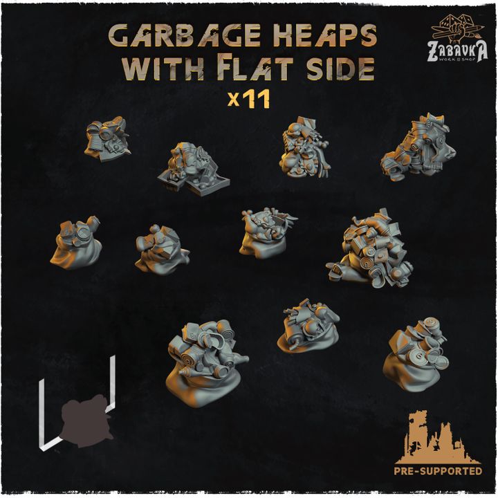 Garbage heaps with flat side - Basing Bits 2.0 image