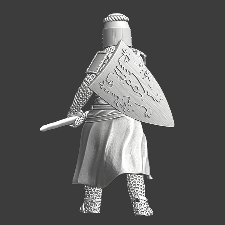 3D Printable Medieval crusader knight - drawing his sword by Northern ...