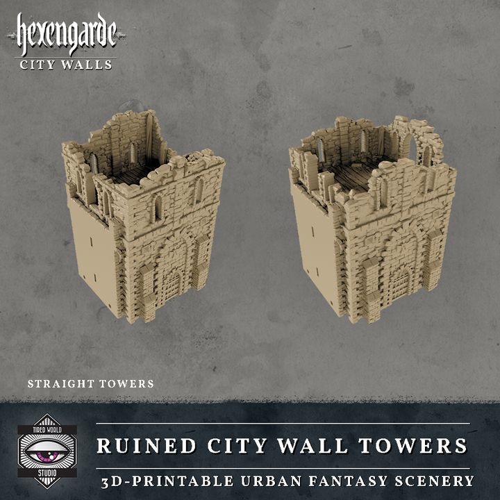 Ruined City Wall Towers image