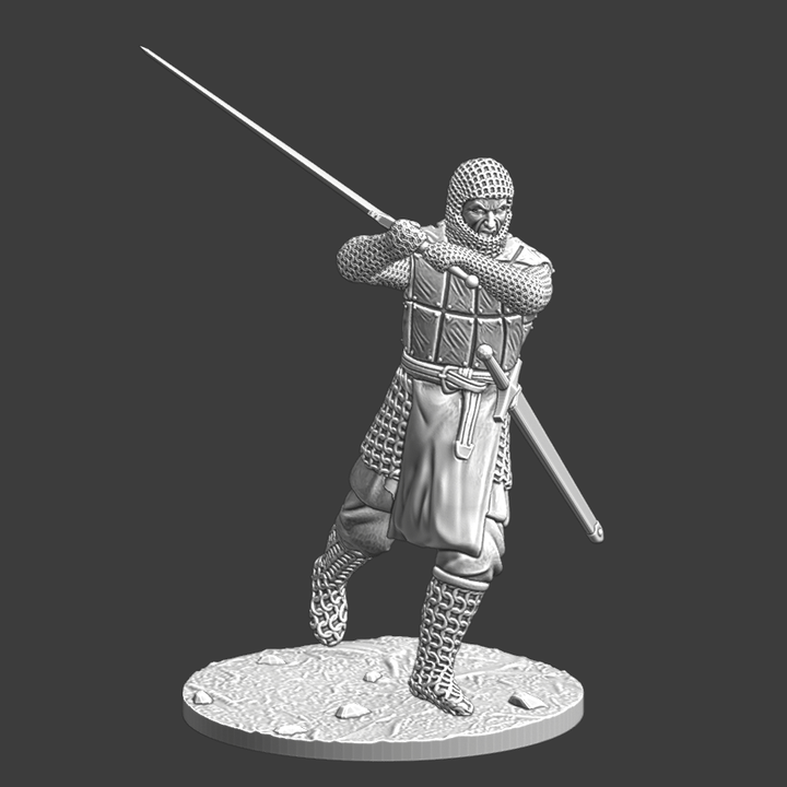 3D Printable Medieval Knight swing his claymore sword by Northern ...