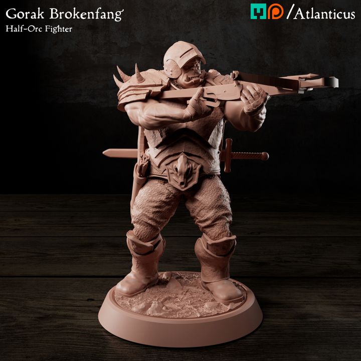 Male Half-Orc Fighter - Gorak Brokenfang - Crossbow