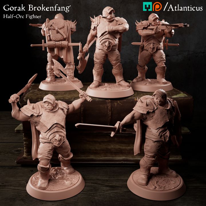 Male Half-Orc Fighter - Gorak Brokenfang - BUNDLE