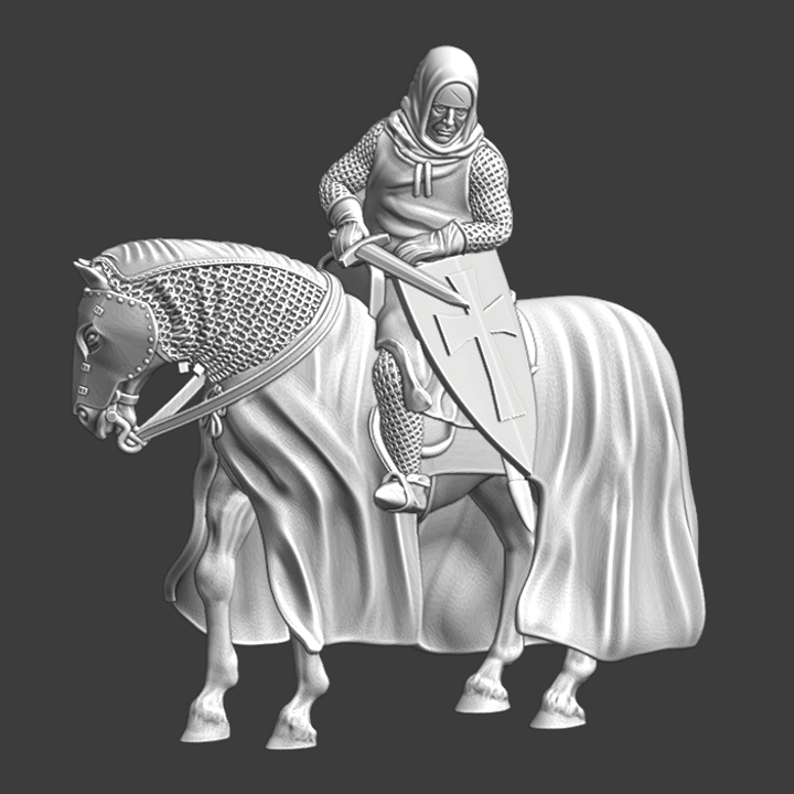 Medieval mounted Templar brother knight image