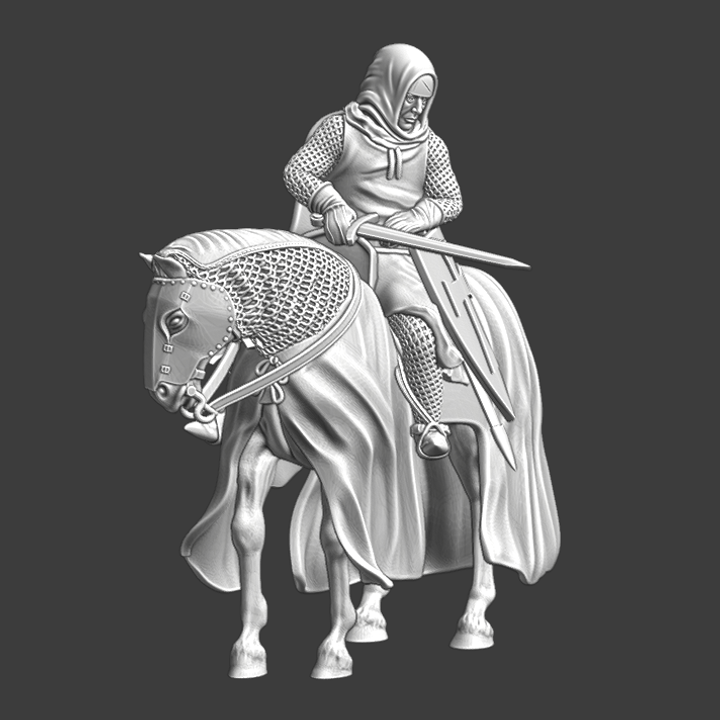 Medieval mounted Templar brother knight image