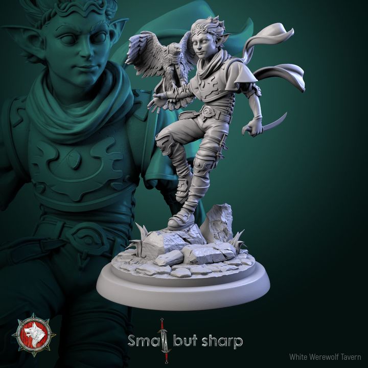 Halfling warrior 75 mm pre-supported