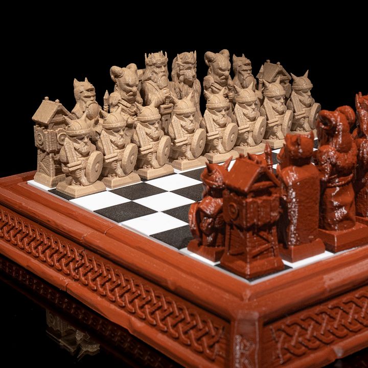 3D Printable Viking Chess Board by Stlflix