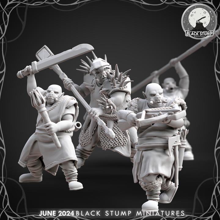 Orc Pack, 4 MINIS + Bases + 5E Stats .pdf!