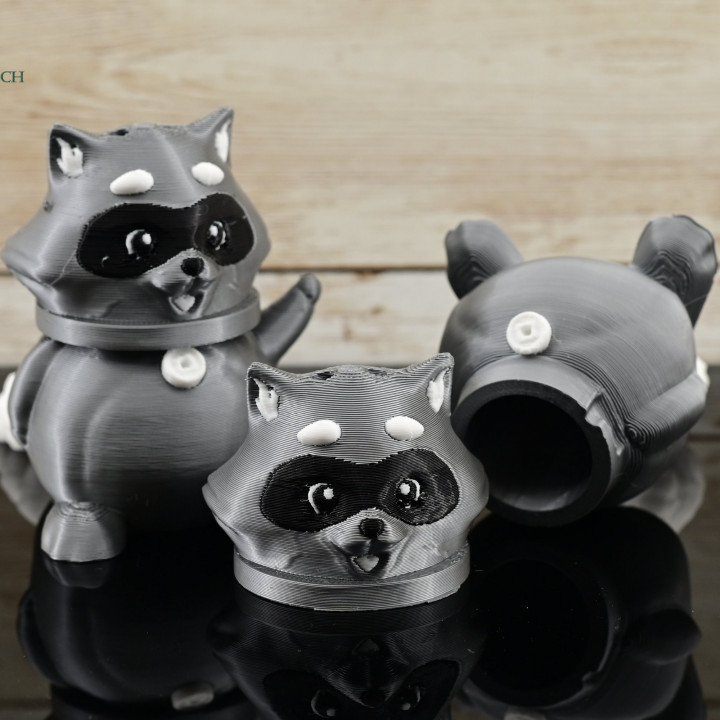Cobotech Articulated Raccoon Storage Keychain by Cobotech image