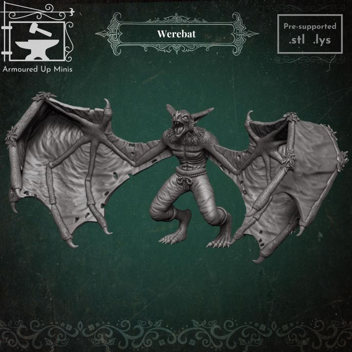 3D Printable Werebat by Armoured Up Minis