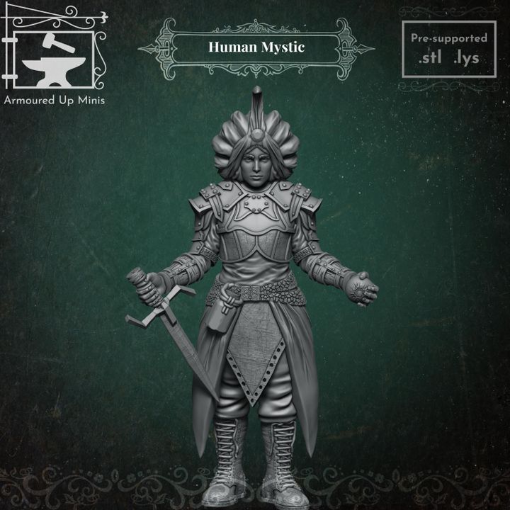 3D Printable Human Mystic by Armoured Up Minis