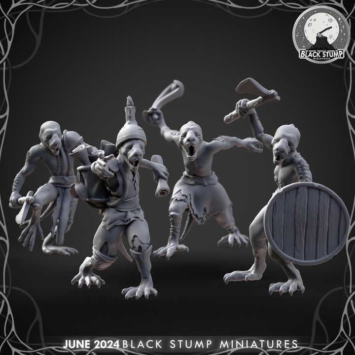 Kobold Pack! 4 Miniatures + Bases + 5E Stats .pdf!