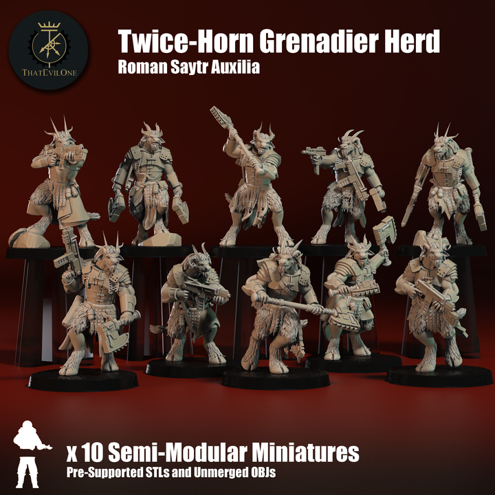 Roman Saytr Twice-Horn Grenadier Herd - Presupported image