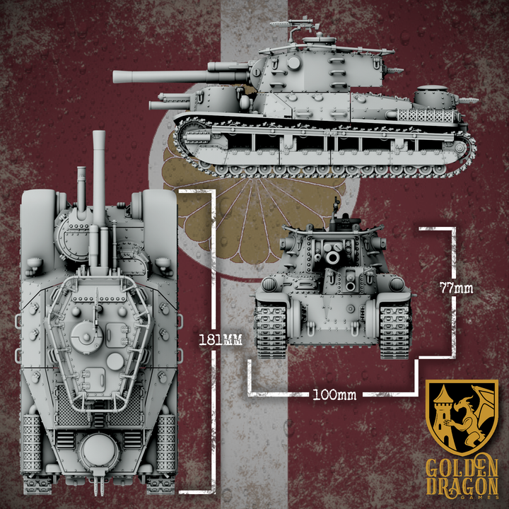 h*n様 Golden Age Project COMP-3A Jr 3D Printable Empire of Japan - Type 90 O-Ni Heavy Tank by Golden