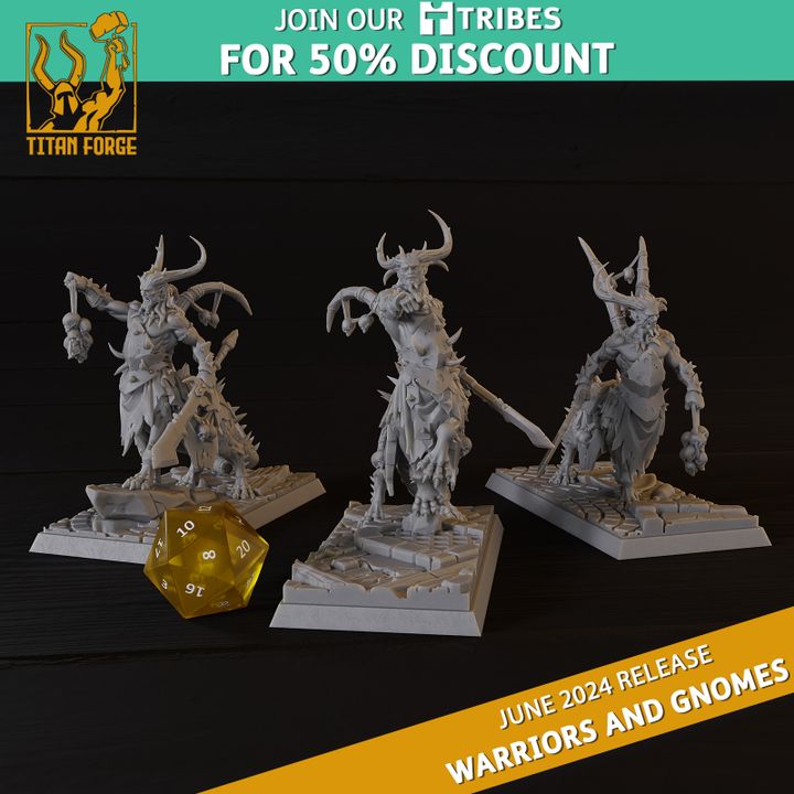 3D Printable TitanForge Miniatures - 2024 - June - Warriors and Gnomes ...